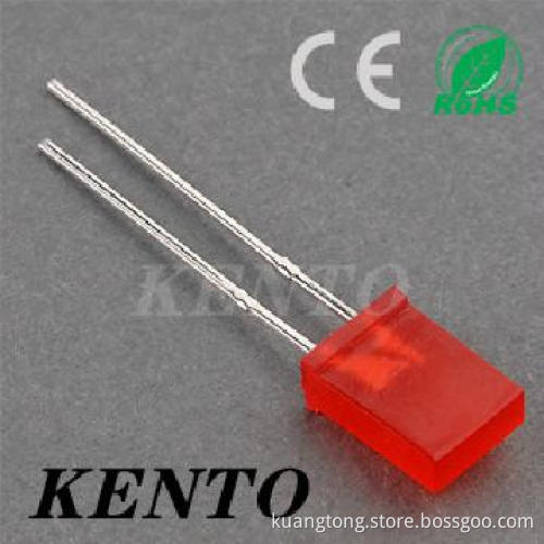 2X5mm Square Red Diffused Lens Led Diode